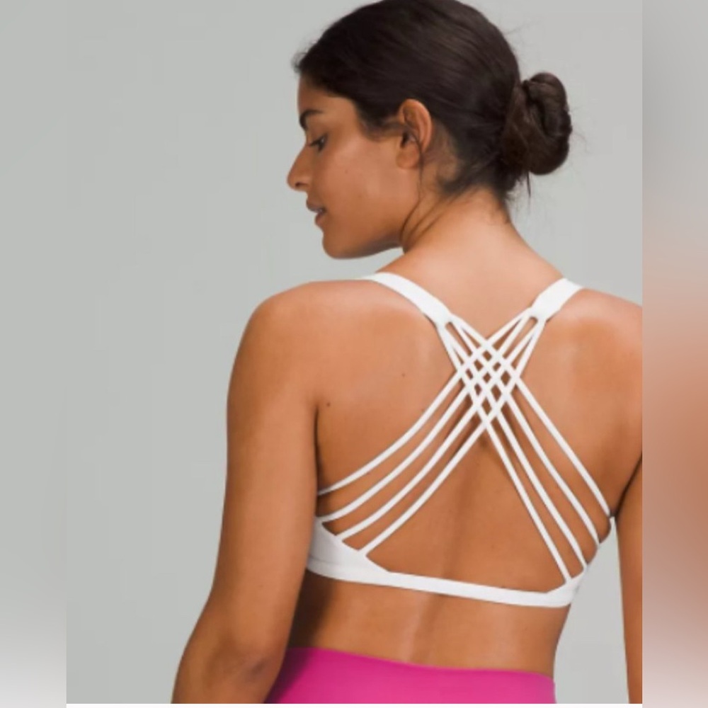 White free to be wild Lululemon Strappy Sports Bra